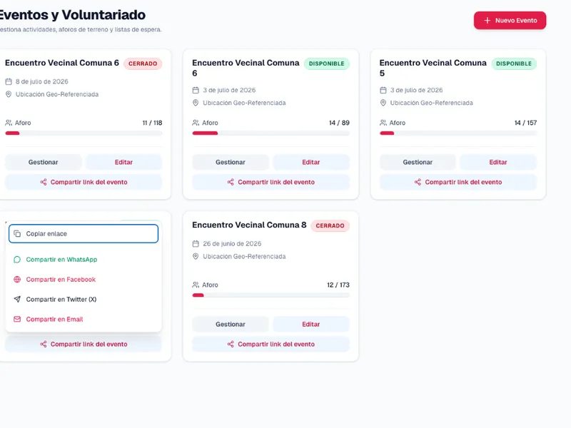 Control de eventos políticos